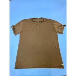 Vuori Linear Henley Shirt Black Micro Stripe Stretch Performance Athletic Top